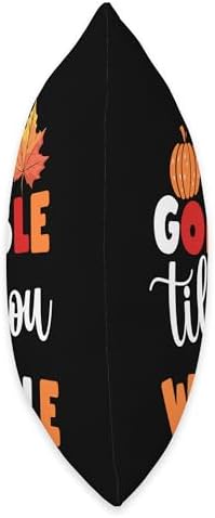 Gobble Til You Wobble Graphic Retro Fall Gobble Til You Wobble Funny Thanksgiving Graphic Throw Pillow, 16x16, Multicolor - Image 2