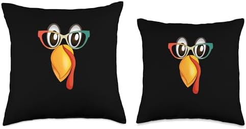 Turkey Meat Pilgrim Costume Thanksgiving Shirt Cutest Turkey Face Funny Thanksgiving Day Animal Lover Fall Throw Pillow, 16x16, Multicolor - Image 3