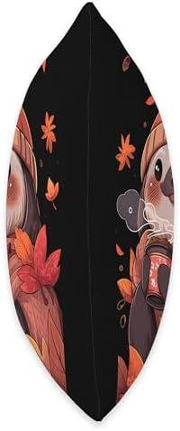 Sloth Autumn Hot Chocolate Cocoa Autumn Thanksgiving Throw Pillow - Image 2