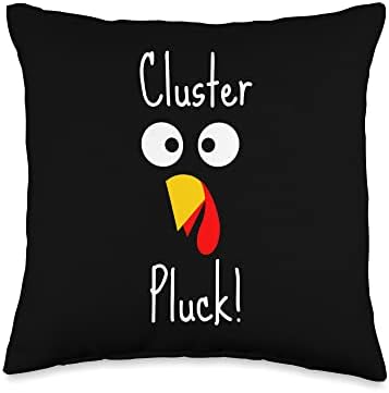 Thanksgiving T-shirt & Hoodie Co. Turkey Face Thanksgiving Halloween Costume Adult Throw Pillow, 16x16, Multicolor by Unknown