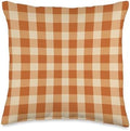Thanksgiving Plaid – Burnt Orange Gingham for Cozy Fall Vibe Throw Pillow by Unknown