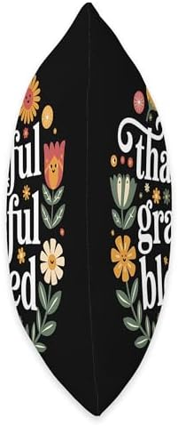 Grateful Thankful Blessed Floral Thanksgiving Fall Autumn Throw Pillow - Image 2