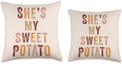 She’s My Sweet Potato I Yam Couples Thanksgiving & Christmas Throw Pillow - Image 3