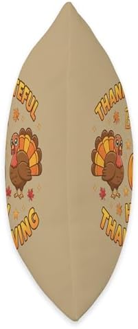 Thankful Grateful Blessed Happy Thanksgiving Turkey Pumpkin Throw Pillow - Image 2