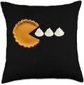 Pumpkin Pie Eating Whipped Cream Funny Thanksgiving Throw Pillow by Unknown