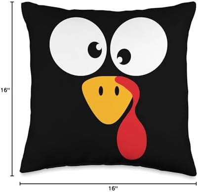 Funny turkey face for thanksgiving family costume Throw Pillow - Image 4