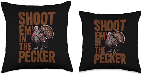 Shoot Em in The Pecker Hunting Design Throw Pillow - Image 3