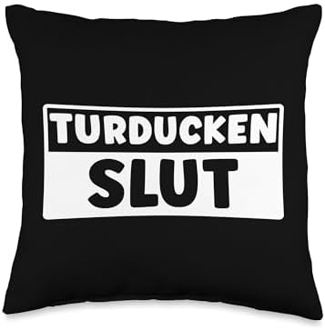Funny Turducken Slut Thanksgiving Men Women Turducken Lover Throw Pillow by Unknown