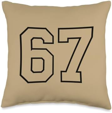 Thanksgiving 67 Six Seven Meme Thankful for Six Seven Turkey Throw Pillow by Unknown