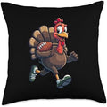 Thanksgiving Football Player Thanksgiving Football Turkey Throw Pillow by Unknown