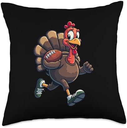 Thanksgiving Football Player Thanksgiving Football Turkey Throw Pillow by Unknown