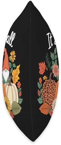 Fall Yall Thanksgiving Sunflower Gnome Funny Leopard Pumpkin Throw Pillow - Image 2