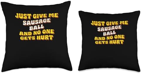 Just Give Me the Sausage Ball Sausage Balls Thanksgiving Throw Pillow - Image 3