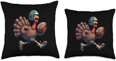 Thanksgiving Football Player Thanksgiving Football Turkey Throw Pillow - Image 3