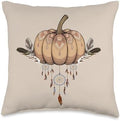 Fall Pumpkin Rustic Bohemian Design Harvest Thanksgiving Throw Pillow by Unknown
