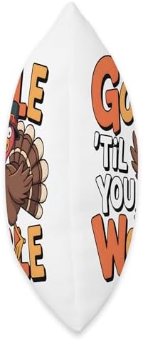 Gobble Till You Wobble Funny Turkey Holiday Thanksgiving Day Throw Pillow - Image 2