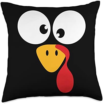 Funny turkey face for thanksgiving family costume Throw Pillow by Unknown