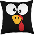Funny turkey face for thanksgiving family costume Throw Pillow by Unknown