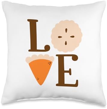 LOVE Pumpkin Pie Funny Thanksgiving Men Women Boys Girls Throw Pillow by Unknown