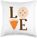 LOVE Pumpkin Pie Funny Thanksgiving Men Women Boys Girls Throw Pillow by Unknown