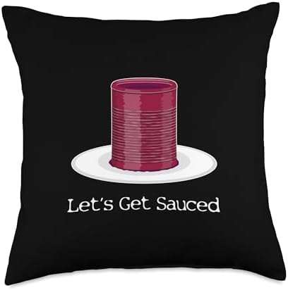 Let's Get Sauced Christmas Thanksgiving Throw Pillow by Unknown