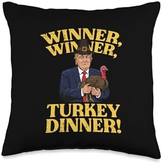 Thanksgiving Winner Winner Turkey Dinner Funny Men Women Kid Throw Pillow by Unknown