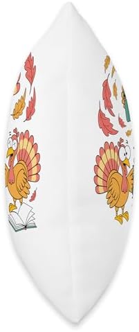 Turkey Reading Books Fall Thanksgiving Teacher Librarian Throw Pillow - Image 2