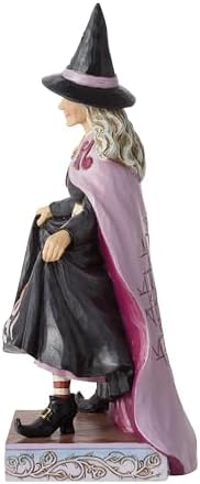 Enesco Jim Shore Heartwood Creek Halloween Witch with Pumpkins in Skirt Figurine- Stone Resin Hand Painted Crafted Collectible Halloween Figurines Home Decor Statue, 8.27 Inch