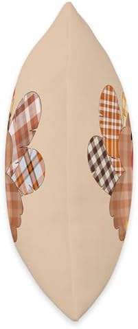 Cute Autumn Plaid Thanksgiving Turkey Throw Pillow - Image 2