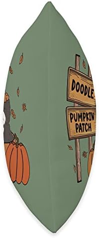 Sheepadoodle Pumpkin Patch Dog Lovers Thanksgiving Halloween Throw Pillow - Image 2