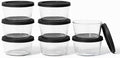 16-Piece Glass Food Storage Containers Set (8 Containers + 8 BPA-Free Lids) | 1-Cup, Leakproof | Microwave, Freezer, Oven & Dishwasher Safe | Ideal for Meal Prep & Pantry Organization, Black