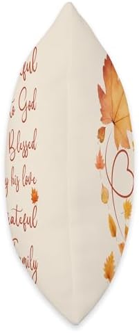 Thankful Grateful Blessed Christian Thanksgiving Fall Leaves Throw Pillow - Image 2
