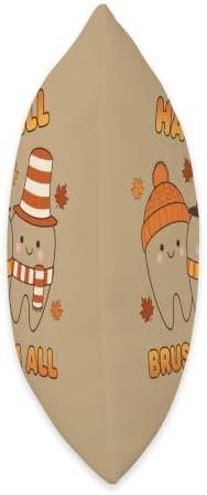 Happy Fall Brush Them All Teeth Thanksgiving Dental Dentist Throw Pillow - Image 2