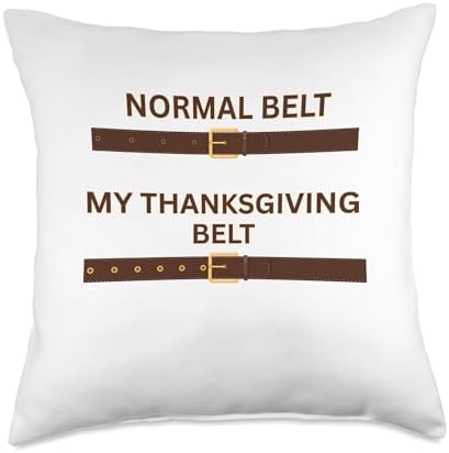 Thanksgiving Feast Belt Grandmas Cooking Family Dinner Fun Throw Pillow by Unknown