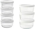 14-Piece Glass Food Storage Containers Set (7 Containers + 7 BPA-Free Lids) | 1-Cup & 2-Cup, Leakproof | Microwave, Freezer, Oven & Dishwasher Safe | Ideal for Meal Prep & Pantry Organization, White