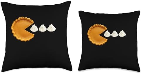 Pumpkin Pie Eating Whipped Cream Funny Thanksgiving Throw Pillow - Image 3
