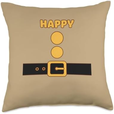 Thanksgiving Happy Elf Belt Design - Funny Thanksgiving Throw Pillow by Unknown