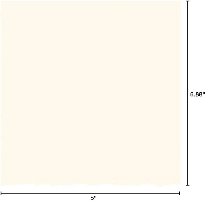 Strathmore Creative Cards with Envelopes, 80 lb. Smooth Surface, 5 X 6.875 inches, Ivory/Deckle, Package of 50 (105-235)