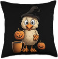 Chicken Hen Pumpkin Spice Latte Autumn Thanksgiving Halloween Throw Pillow by Unknown
