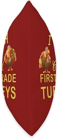 Teacher Thanksgiving First Grade Turkey Throw Pillow, 18x18, Multicolor - Image 2