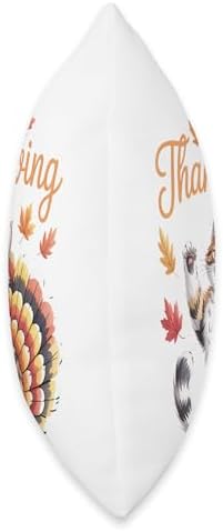 Cute Cat Turkey Happy Thanksgiving Fall Meow Throw Pillow - Image 2