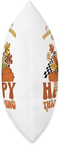 Thankful Grateful Blessed Happy Thanksgiving Turkey Groovy Throw Pillow, 18x18, Multicolor - Image 2