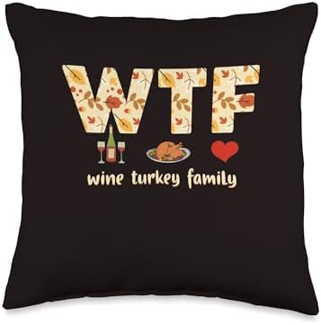 Thankful Grateful Blessed Thanksgiving Turkey Day Apparel Throw Pillow by Unknown