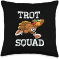 Turkey Trot Squad Thanksgiving Trot Race Women Men Kids Throw Pillow by Unknown