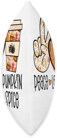 Peace Love Pumpkin Space Latte Thanksgiving Fall Autumn Throw Pillow - Image 2
