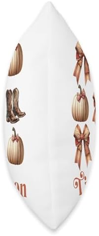 Cowgirl Western Boots Bows Pumpkin Thanksgiving Trendy Fall Throw Pillow - Image 2