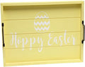 Elegant Designs HG2000-YHE Decorative Wood Serving Tray w/Handles, 15.50" x 12", Yellow Wash Hoppy Easter by ElegantDesigns
