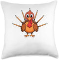 Thanksgiving Turkey Billiard Pool Player Billiards Throw Pillow by Unknown