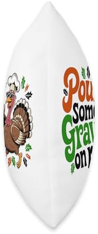 Pour Some Gravy On Me, Funny Turkey Thanksgiving, Thankful Throw Pillow - Image 2
