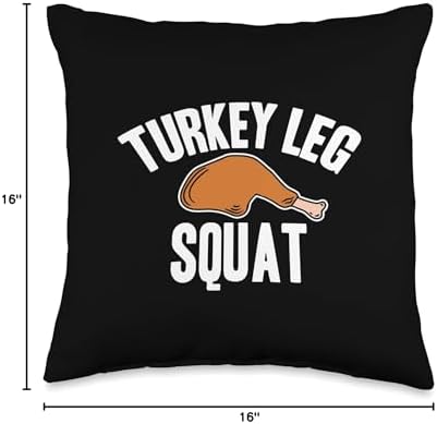 Medival Middle Ages & Renaissance Faire Designs Turkey Leg Squat Ren Faire Renaissance Funny Thanksgiving Throw Pillow, 16x16, Multicolor - Image 4